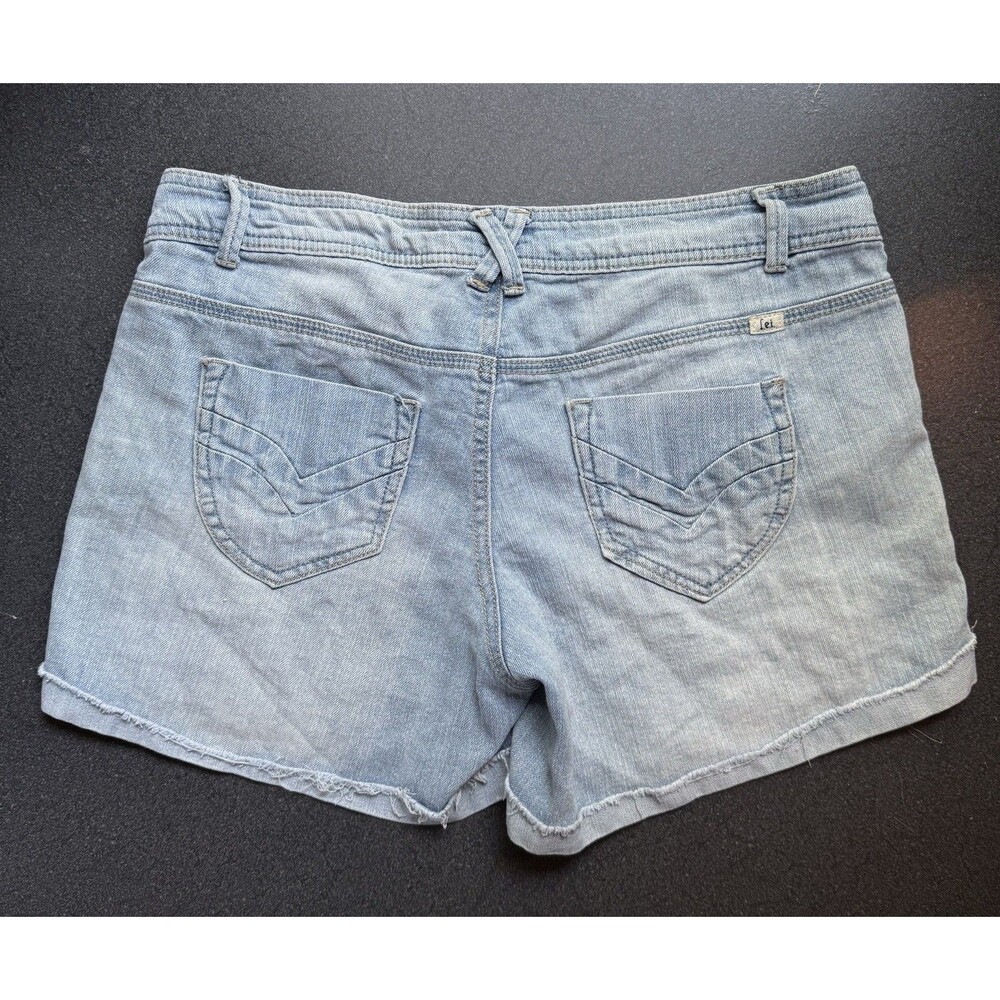Vintage L.e.i Juniors Size 11 Blue Low-Rise Jean Denim Shorts Y2K Cutoffs Summer - Picture 6 of 9